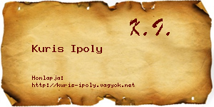 Kuris Ipoly névjegykártya